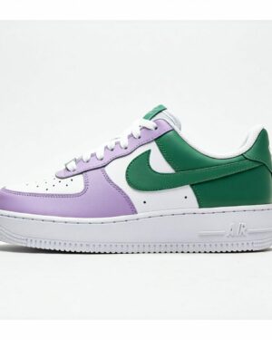 Sneaker multicolore lilla e verde scuro