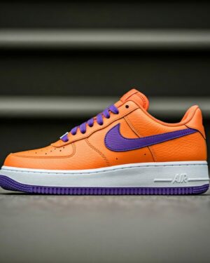 Sneaker multicolore arancione viola suola viola