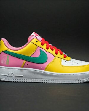 Sneaker multicolore rosa giallo verde